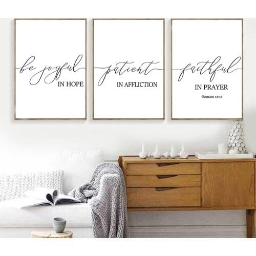 Bible Verses Romans Minimalism Posters and Prints Scripture Inspirational Quotes Art Canvas Painting Pictures Home Wall Decor
