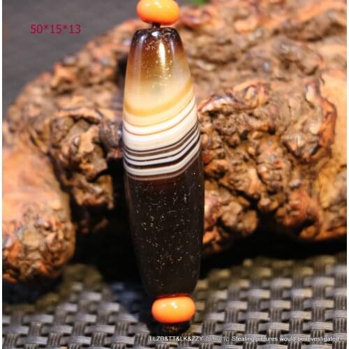 Treasure Magic LKbrother Magic Energy Tibetan Old Agate Natural Eye Silkworm Line Be Rich dZi Bead Amulet