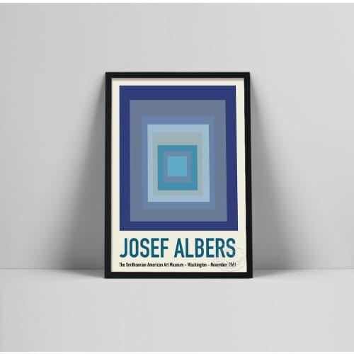 Josef Albers Exhibition Canvas Painting Unique Geometric Poster Minimalist Art Print Abstract Wall Picture for Living Room Decor