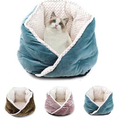 GLORIOUS KEK Cat Bed House Embracing Cat Bed Super Warm Soft Kitten Bed Deep Sleep Pet Basket Cushion Washable