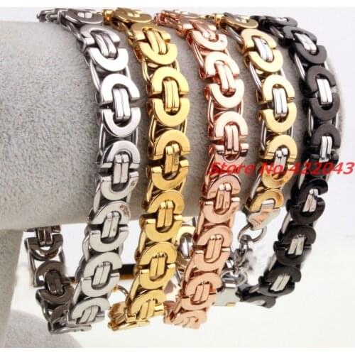 Factory Price! Fashion Men Bracelets Jewelry Punk Retro Byzantine Style Stainless Steel Bracelet Chains&Links Cool Party Gift