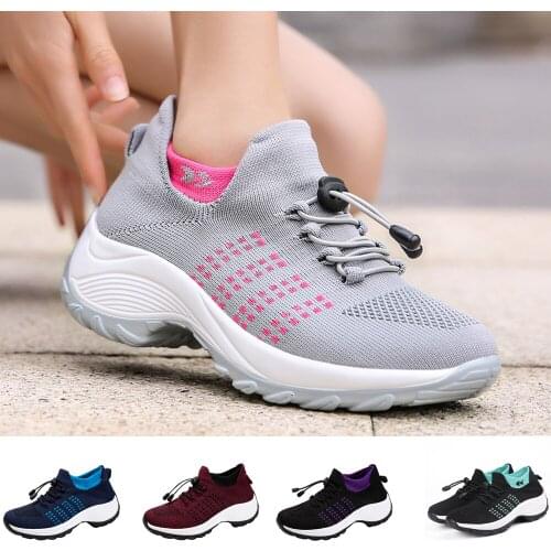 Women Sneakers 2021 Flat Platform for Women Breathable Mesh Sneakers Shoes Spring Ladies Laces for Sock Sneakers Heighten Shoes
