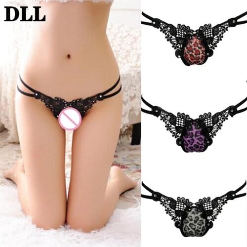 Female Thongs Lingerie Underwear Leopard Underpants Erotic Spandex Porn Crotchless