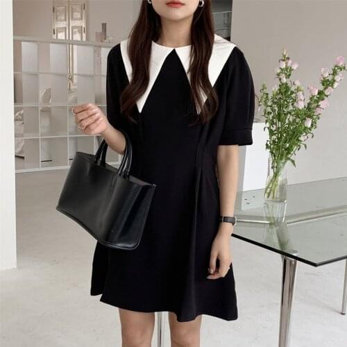 Alien Kitty Loose Slim A-Line Women Prom Chic Short Sleeves 2021 New Fashion High Waist Hot Stylish Summer Femme Mini Dress