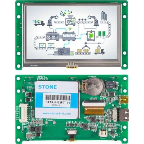 STONE 4.3" HMI TFT LCD Monitor For New Car Navigation Dashboard Touch Screen