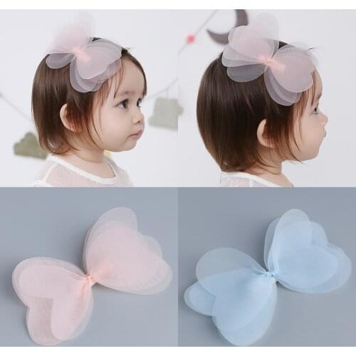 1 PCS New Korean Angela Cute Baby Girls Hairpins Cartoon Net Yarn Bowknot Clip Hair Clips Kids Children Accessories