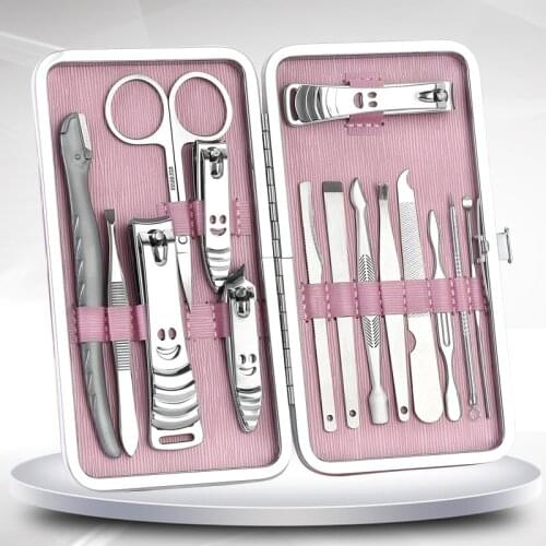 15 PCS/set Stainless Steel Nail Clippers Set Earpick Scissors Nail Foot File Family Beauty Care Tools Kits