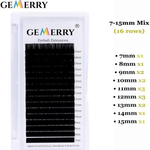 16Rows Individual Eyelash Extension Artificial Fake Eyelashes Silk Mink For Building Makeup Supplies Professionals Natural Cils