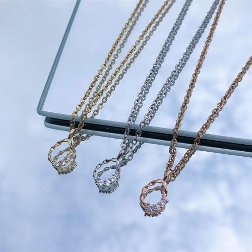 2021 Fashion Jewelry Vintage Three-color Irregular Round Pendant Necklace For Womens Gifts