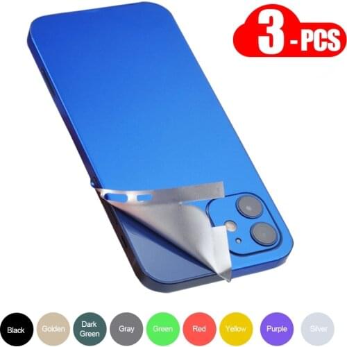 3Pcs Pure Color Ice Film Matte Film Back Film For iPhone 11 12 Pro Max 12 Mini 6 6S 7 8 Plus X XR XS Full Coverage Stickers