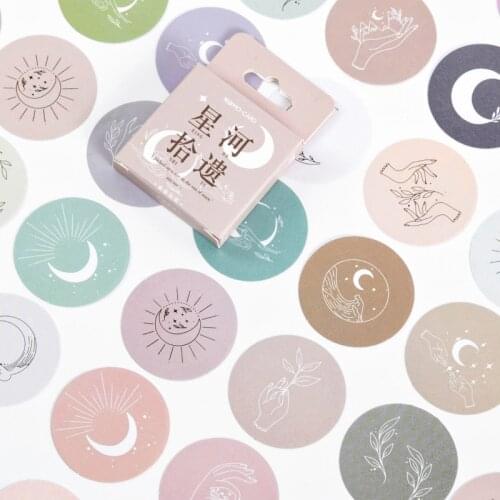 45 Pcs/box Galaxy Decorative Stationery Planner Mini Round Ins Stickers Scrapbooking DIY Diary Album Stick Lable Ins