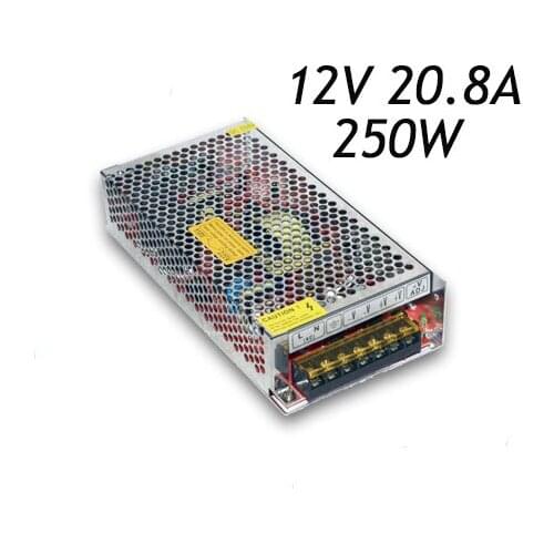 5pcs/lot 12V 20.8A 250W Transformers Driver for LED Strip AC110/220V To DC12V Switching Power Supply Non-waterproof