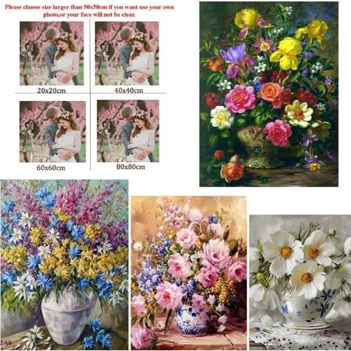 5D Diy Diamond Painting Flower Vace Pink Plant Square Diamond Round Diamond Full Diamond Custom Cross Stitc Mosaic Home Decora
