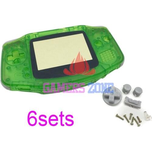 6sets Clear Green For Nintendo Gameboy Advance Replacement Housing Shell Case For GBA Housing Case Cover