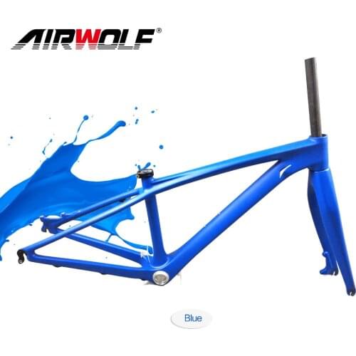 AIRWOLF Carbon Mtb Frame With Frok 26er 14inch Small Size For Kids Youngster Cycling Frameset Mountain Bicycle Disc Brake BB92