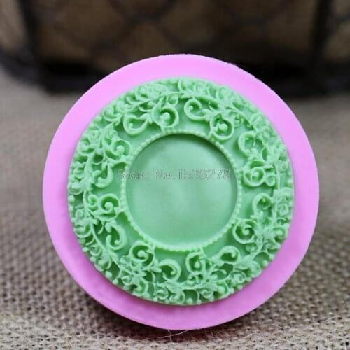 Free Shipping Kitchen DIY Creative 3D Round Lace Silicone Mold Chocolate Fondant Cake Mold Clay Mold A688