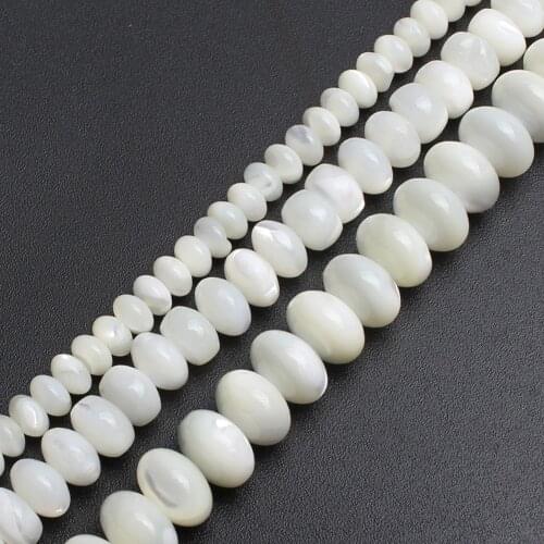 Natural Beads White Mother Of Pearl Mop Shell Beads Loose Beads For Jewelry Making Bracelet Necklace 15 inches Diy Jewelry