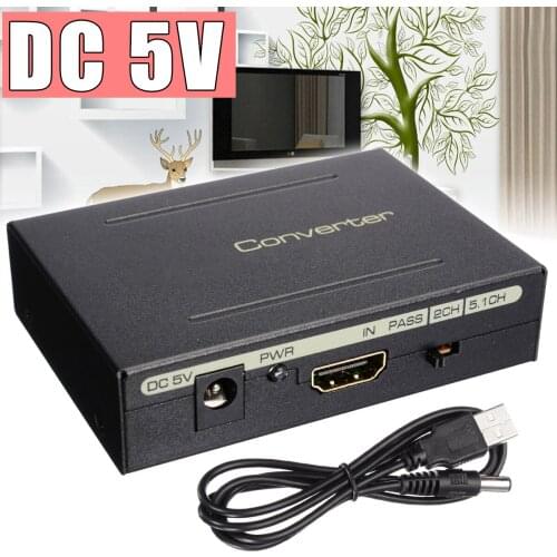 Black Audio Extractor Optical SPDIF RCA Analog 1080P HDMI-compatible to HDMI-compatible Audio Extracter Converter Splitter