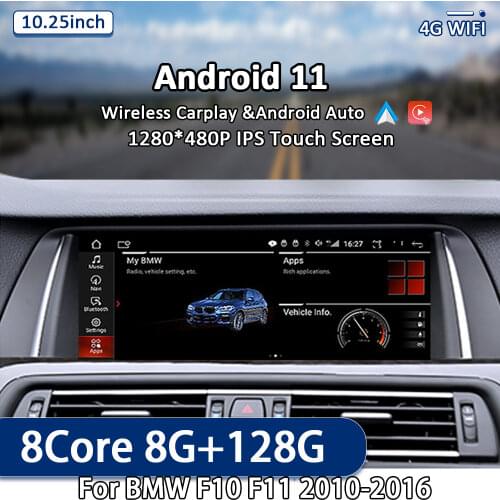 10.25" Android 10 6G+128G carplay for BMW 5 Series F10 F11 2010-2016 CIC NBT Car GPS Navigation Multimedia Radio f10
