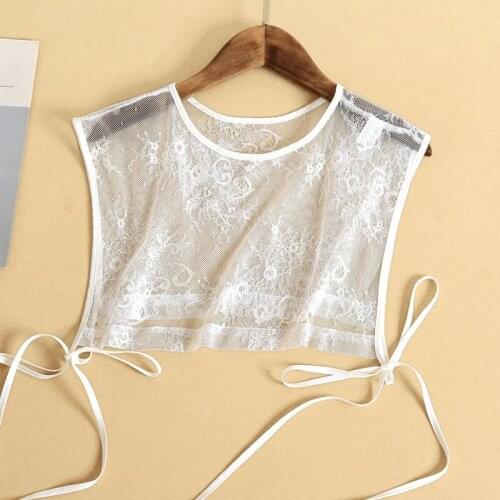 Elegant Lace Floral Hollow False Collar for Women Ladies Fake Collar Lapel Sweater Decorative Detachable Collar Nep Kraagie