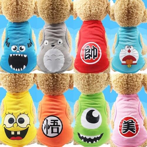 Cat T-shirt Soft Puppy Dogs Clothes Cute Pet Dog Clothes Cartoon Pet Clothing Summer Shirt Casual Vests For Small Cat Pet XS-XXL
