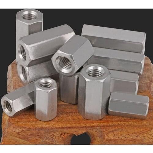 GB56 304 stainless steel Lengthened nut Hex-linked joint chain connection nut M5-M24 1PCS