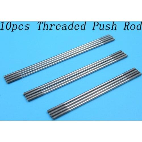 10PCS M2 Tail Push Rod L 25-300mm Pull Rod End Thread L10mm Connection Rod Shaft Servo Linkage Axle for RC Aircraft Boat Parts