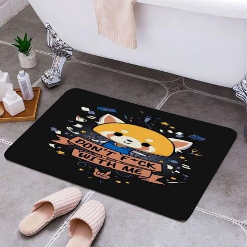 Aggretsuko Cute Red Panda 3D Print Doormats Rectangle Non-Slip DoorMat Bedroom Kitchen Entrance Print Door rugs Dropshipping