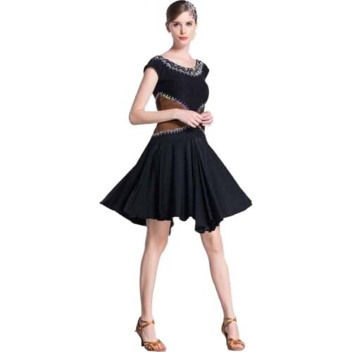 LP-1803 New Black Latin Dance wear Dress Salsa Tango Chacha Ballroom practice dresses Latin practice dance dress for sale