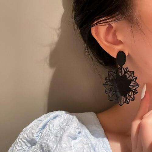 Fashion Black Earrings Temperament New Jewelry Personality Statement Drop Dangle Earings