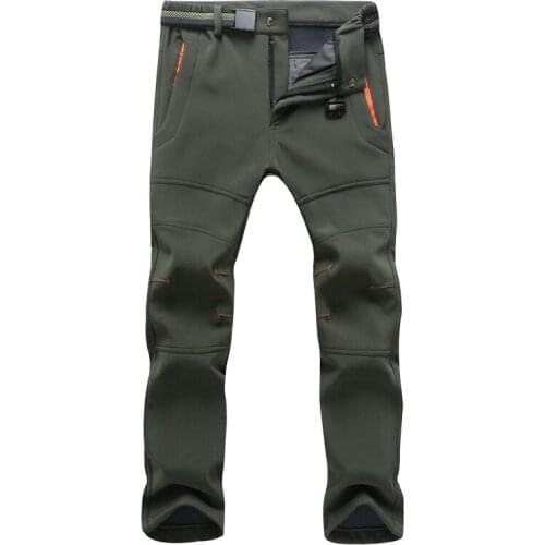 Mens Winter Fleece Thermal Pants Outwear Soft Shell Casual Pants Women Thick Stretch Waterproof Military Tactical Long Trousers