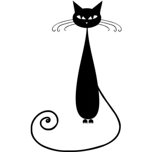 8.3*13.8CM Funny Cartoon Cat Car Window Decoration Stickers Cool Animal Car Sticker Black/Silver C4-0639