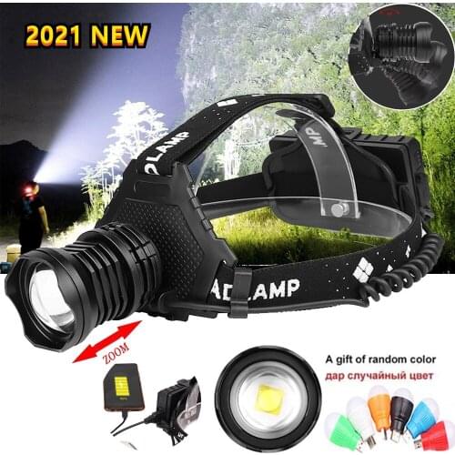 Most Powerful XHP90.3 Led Headlamp 8000LM Head Lamp USB Rechargeable Headlight Waterproof Zooma Fishing Light Use 18650 Battery