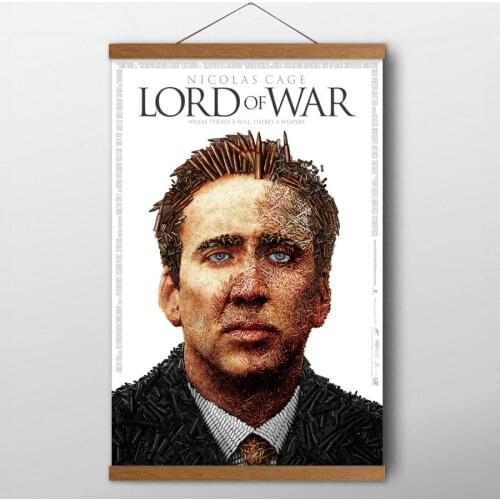 Movie Lord of War Nicolas Cage Wall Art Posters Canvas Prints Teak Wood Scrolls Paintings For Living Room Decor