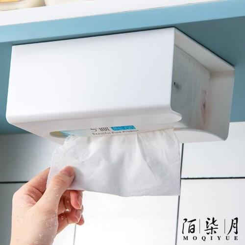 Toilet tissue box wall-mounted household living room punch-free kitchen bedroom toilet storage box car pumping tray