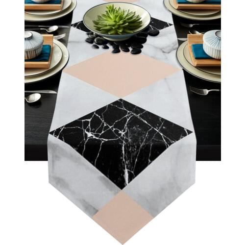 Marble Texture Crack Retro Table Runner Modern Table Flag Home Party Country Wedding Decoration Tablecloth Table Runners
