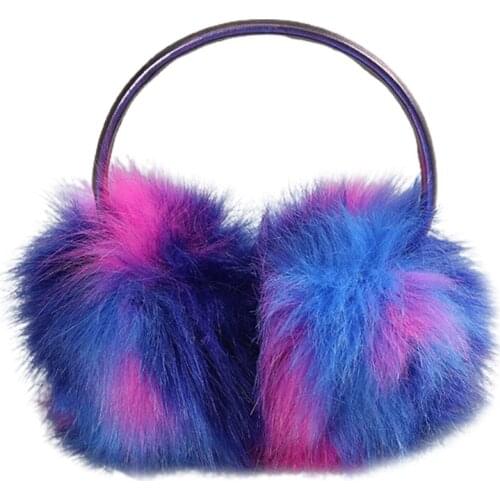 L5YC Ear Muff Earmuff Ear Warmer for Women Girls Iridescent Gradient Winter Faux Fur Christmas GIfts Auroral Color