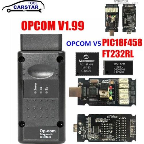 Newest OPCOM V1.65 V1.70 V1.78 V1.95 V1.99 with PIC18F458 FTDI for Opel OP-COM CAN BUS V1.7 OBD2 Car Auto Diagnostic Tool
