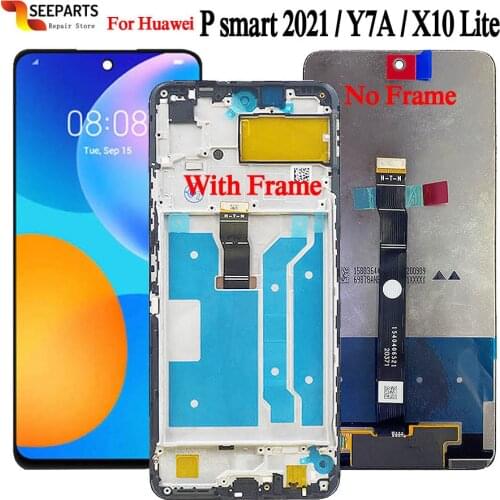 New For Huawei P smart 2021 LCD display Touch Screen Digitizer Assembly 6.67"For Huawei Honor X10 Lite DNN-LX9 Display Y7A LCD