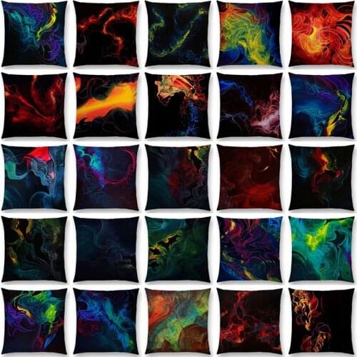 New Arrival Abstract Printed Flexible Freedom Beautiful Elegant Lines Colorful Gorgeous Layering Cushion Cover Sofa Throw Pillow