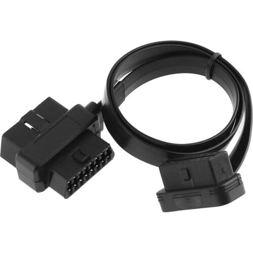 OBD II OBD2 90 Degrees 16 Pin Male to Double 16Pin Female Connector Cable Adapter with 58CM Line for Auto Car Diagnostic Tool