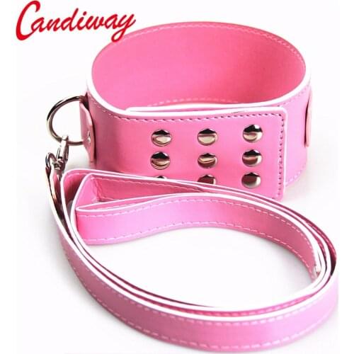 Candiway BDSM Frisky Beginner Collar and Leash Bondage Toys For Sex Love Games cosplay Erotic Posture Collar,Juguetes Eroticos