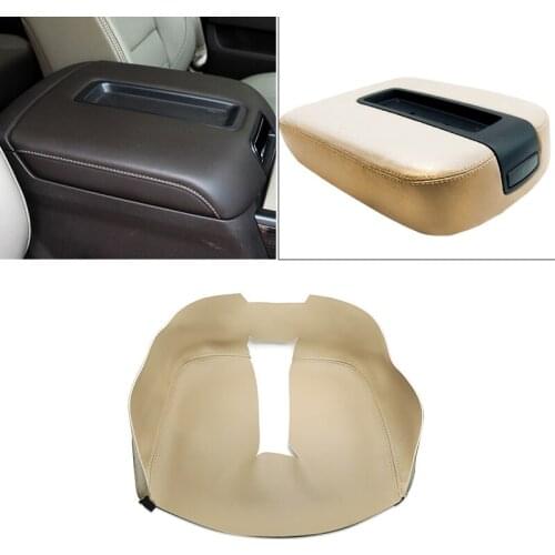 Beige For GMC Sierra SLT SLE 1500 2500 3500 2007 2008 - 2014 Microfiber Leather Car Armrest Center Console Lid Box Cover Trim