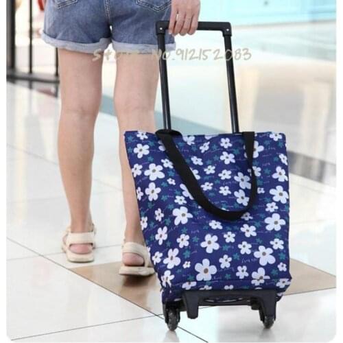 Grocery Cart, Small Cart, Shopping Cart, Household Artifact, Supermarket Trolley Cart, Trailer, Folding Portable Shopping Bag, T