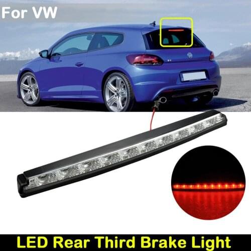 Clear Lens Red LED Rear 3rd Third Brake Light For VW Scirocco 2008-2016,by 10 Piranha Fresh Red LED Lights