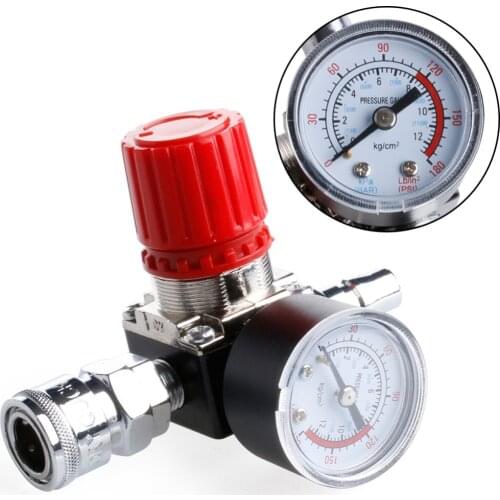 1/4" Air Compressor Regulator Pressure Switch Control 180PSI Relief Valve GaugesC45