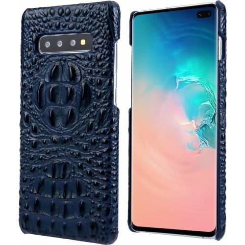 Natural Pure leather 3D Luxury crocodile phone Case For Samsung Note 8 9 10 Plus S8 S9 S10E S10 Plus