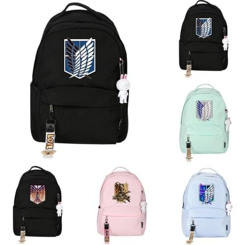 Attack on Titan Backpack Women Backpack Solid Color Men Fashion School Bag For Teenage Girl Children Mochila Escolar