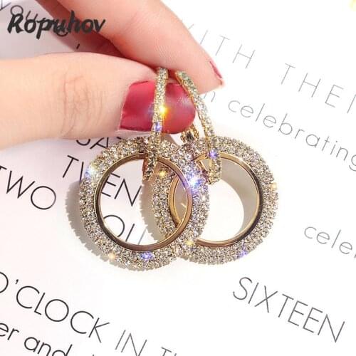 Ropuhov 2021 New Jewelry Fashion for Woman Korean Gift Dangle Stainless Steel Morrocan Jewelry Stud Earrings Luxury Wholesale
