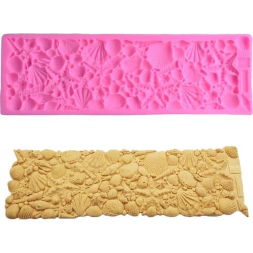 Ocean series shell lace candy silicone mold diy chocolate cake edge decoration mold